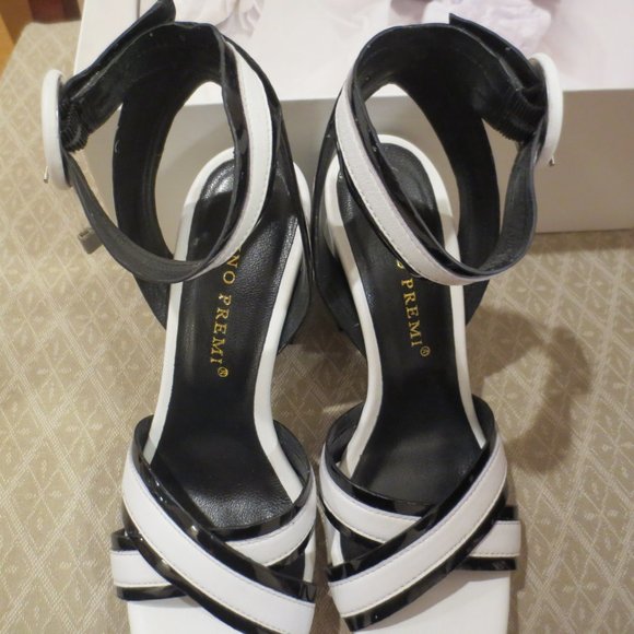 Last Chance NIB BRUNO PREMI Made in ITALY Funky Block Heel Ankle Strap Sandals - Picture 10 of 11
